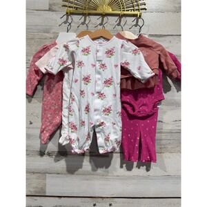 Kissy Kissy Little Me Carters Bundle Girls NB Pink Floral Ruffle Cottagecore EUC